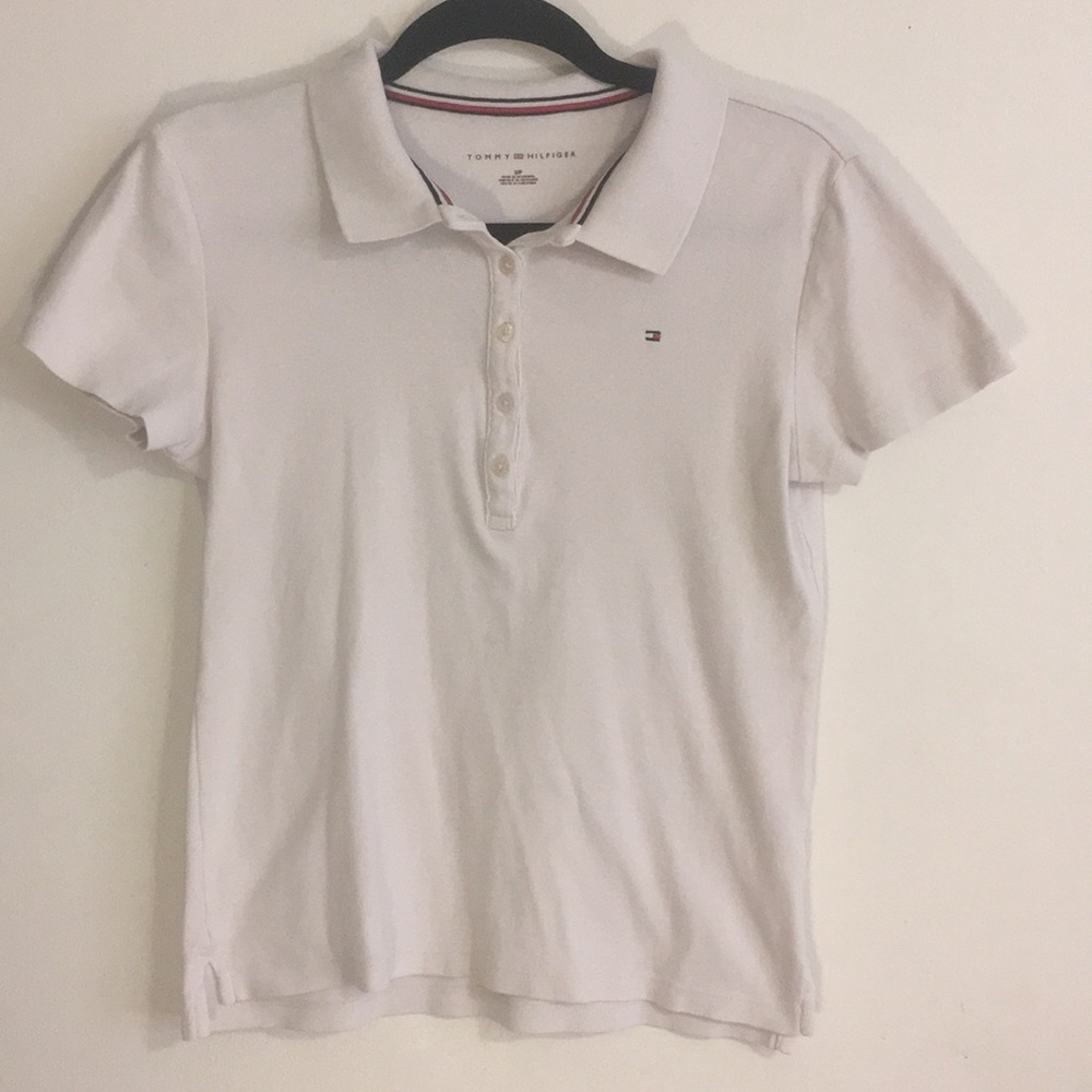 Simple white polo shirt (S) Tommy Hilfiger
